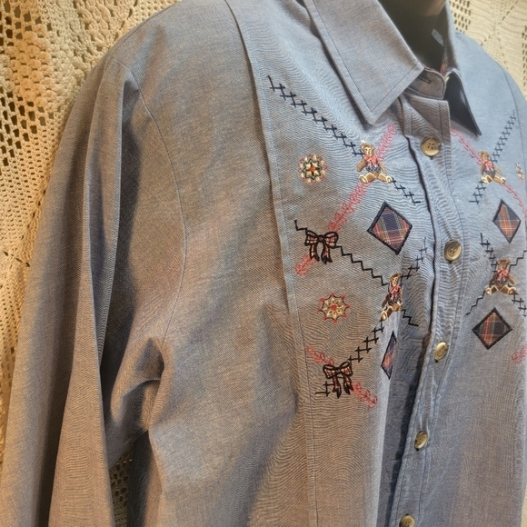 Napa Valley large button down long sleeve shirt with embroidery. NWT - Picture 10 of 16